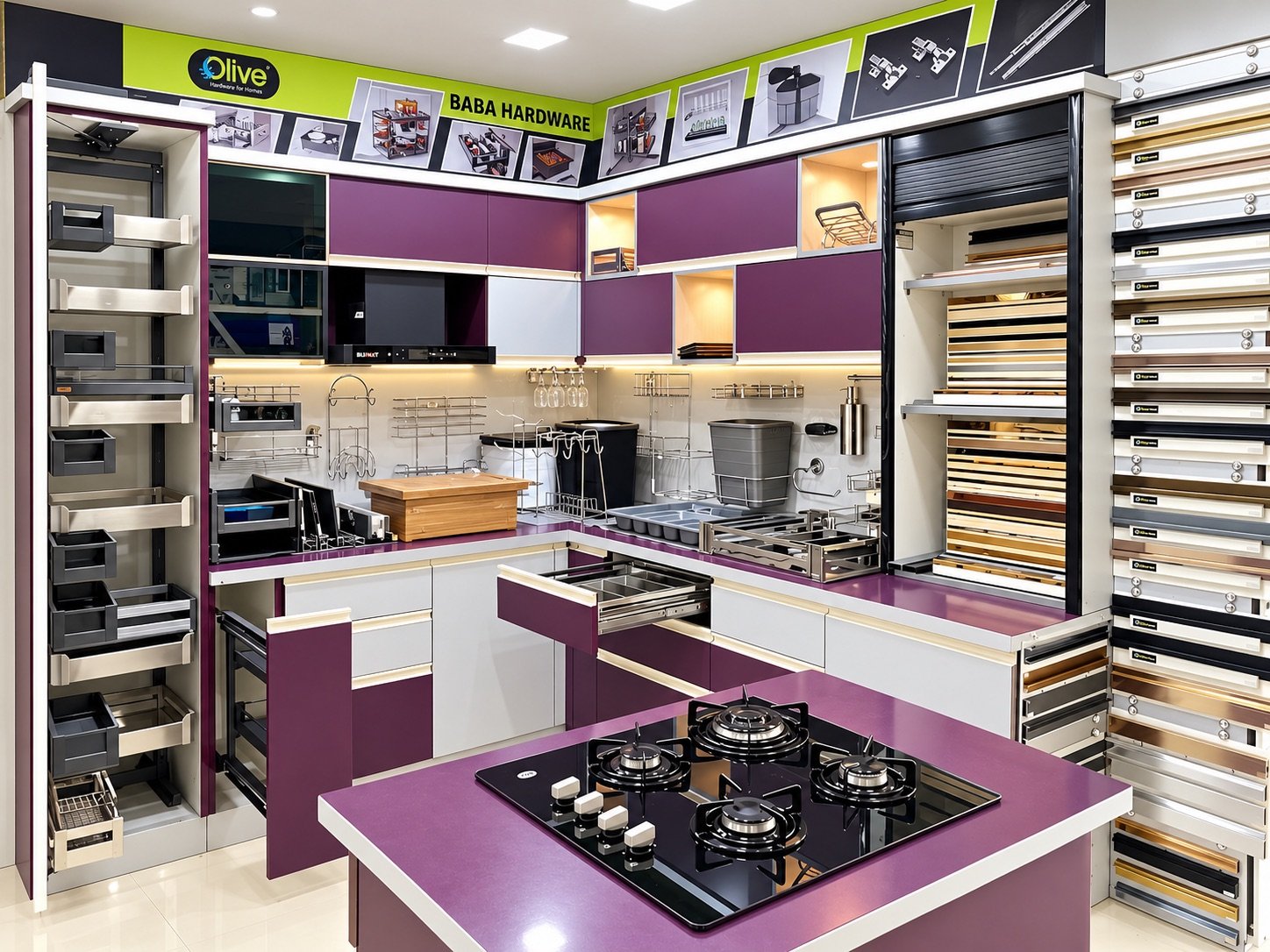Baba Hardware showroom interior Kanpur